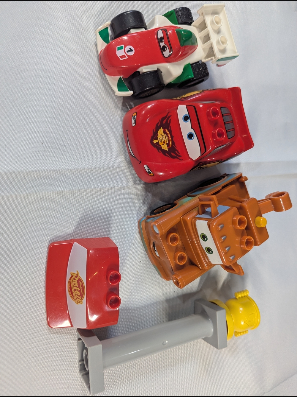 LEGO Duplo Disney Pixar Cars Figure Lot - McQueen, Mater, Francesco & Trophy